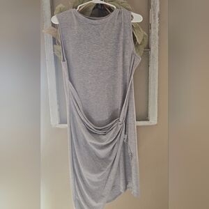 Gray Sleeveless Draped Dress